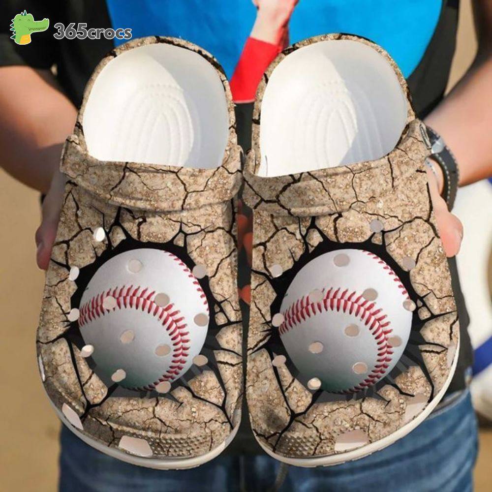 Baseball Crack 3D Design Clogs Eat Sleep Baseball Sport Lover Friends Crocss Clog Shoes