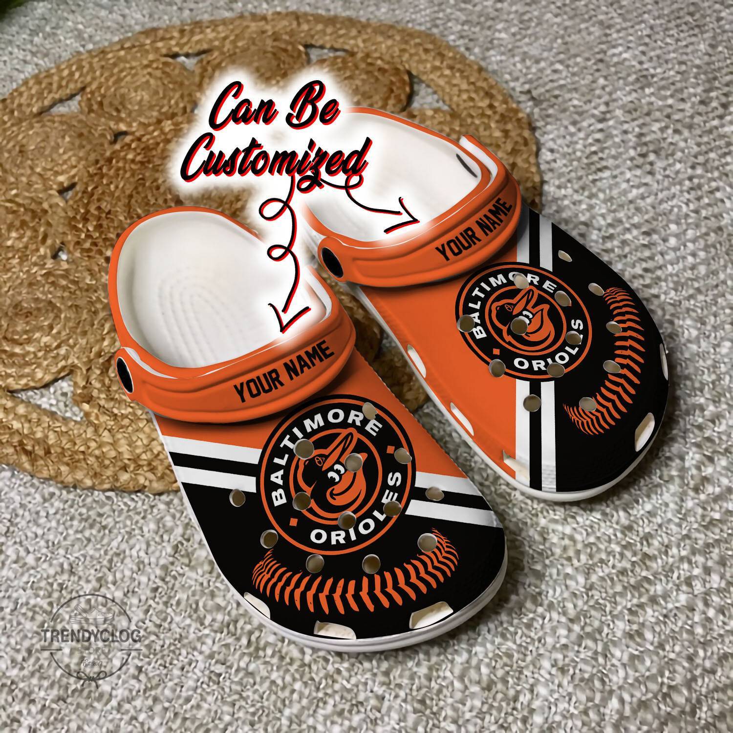 Baseball Crocss BOrioles Personalized Baseball Logo Team Clog Shoes