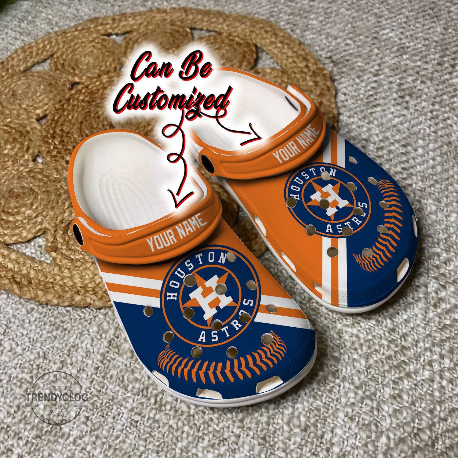 Baseball Crocss HAstros Personalized Baseball Logo Team Clog Shoes