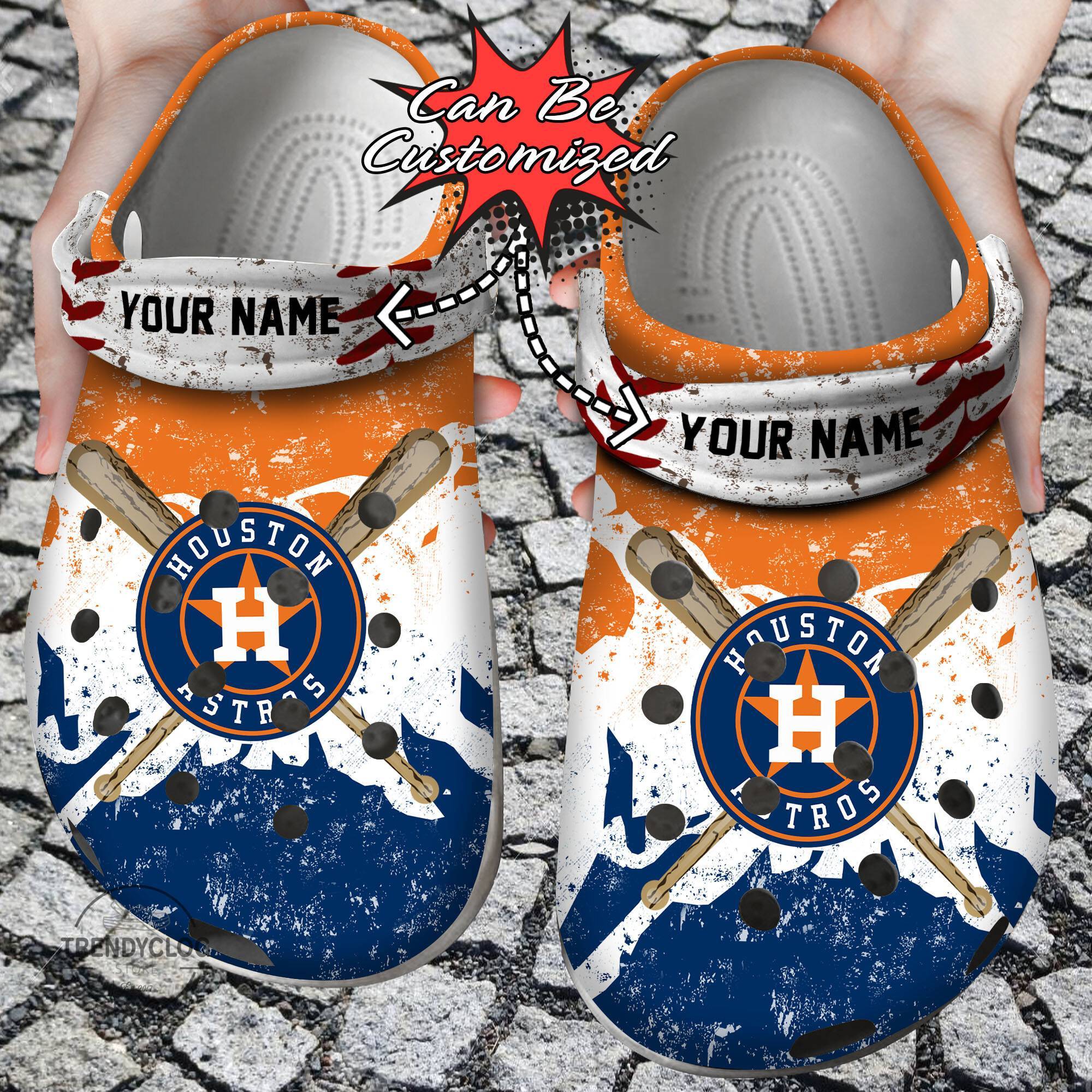 Baseball Crocss HAstros Personalized Watercolor New Clog Shoes