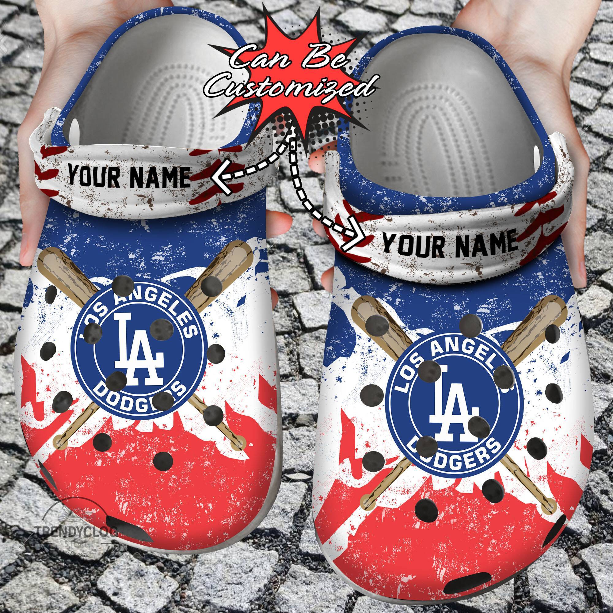 Baseball Crocss LA Dodgers Personalized Watercolor New Clog Shoes