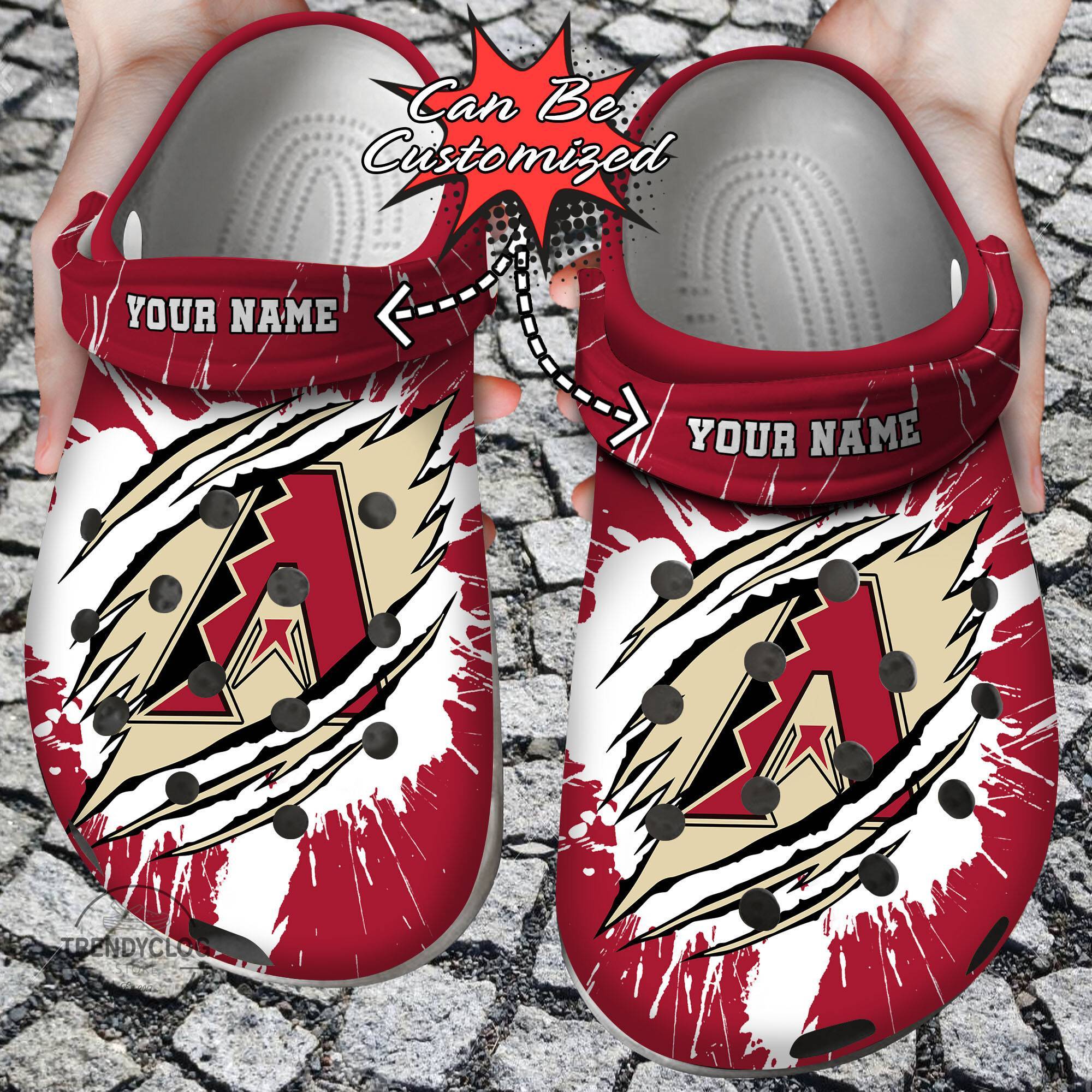 Baseball Crocss Personalized ADiamondbacks Ripped Claw Clog Shoes