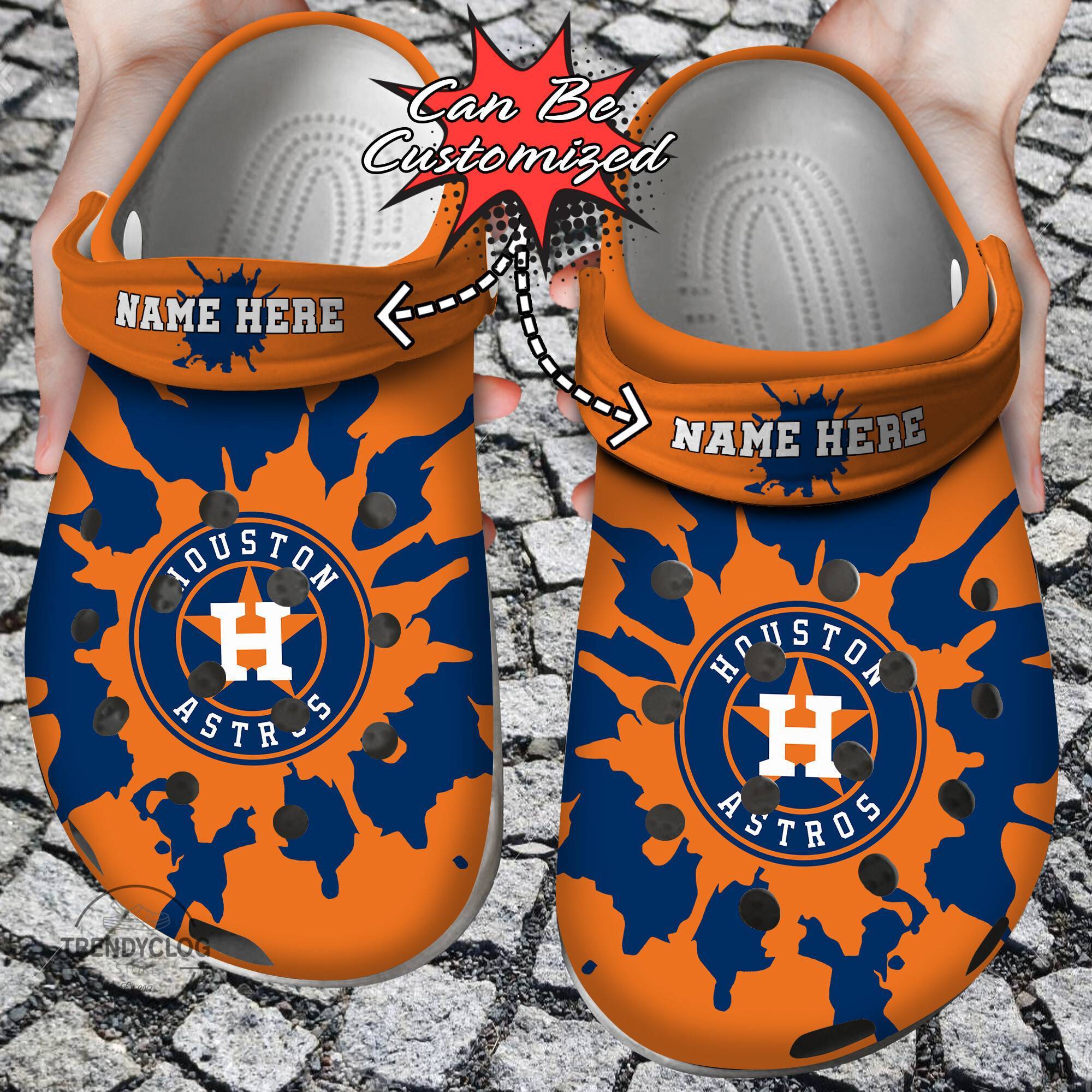 Baseball Crocss Personalized HAstros Color Splash Clog Shoes