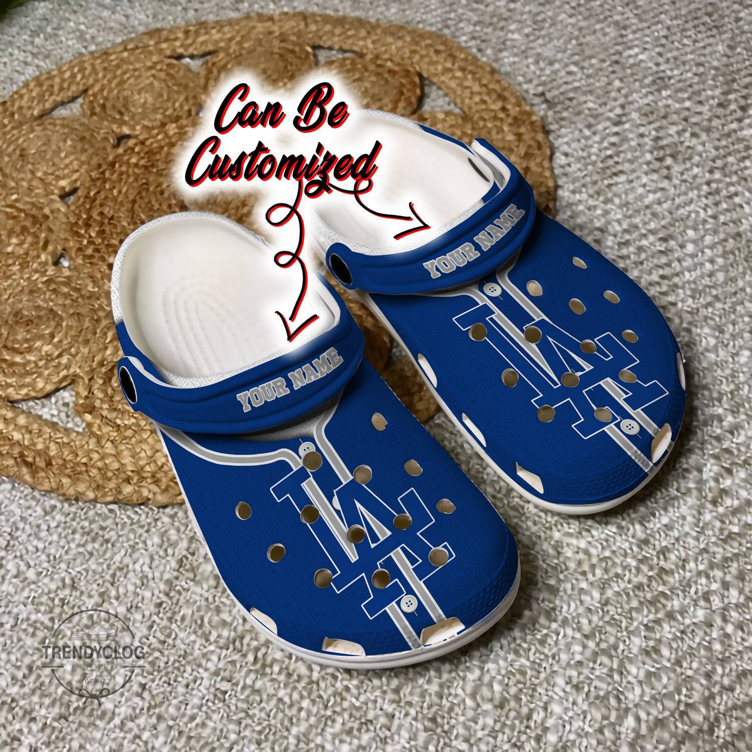 Baseball Crocss Personalized LA Dodgers Baseball Jersey Style Clog Shoes