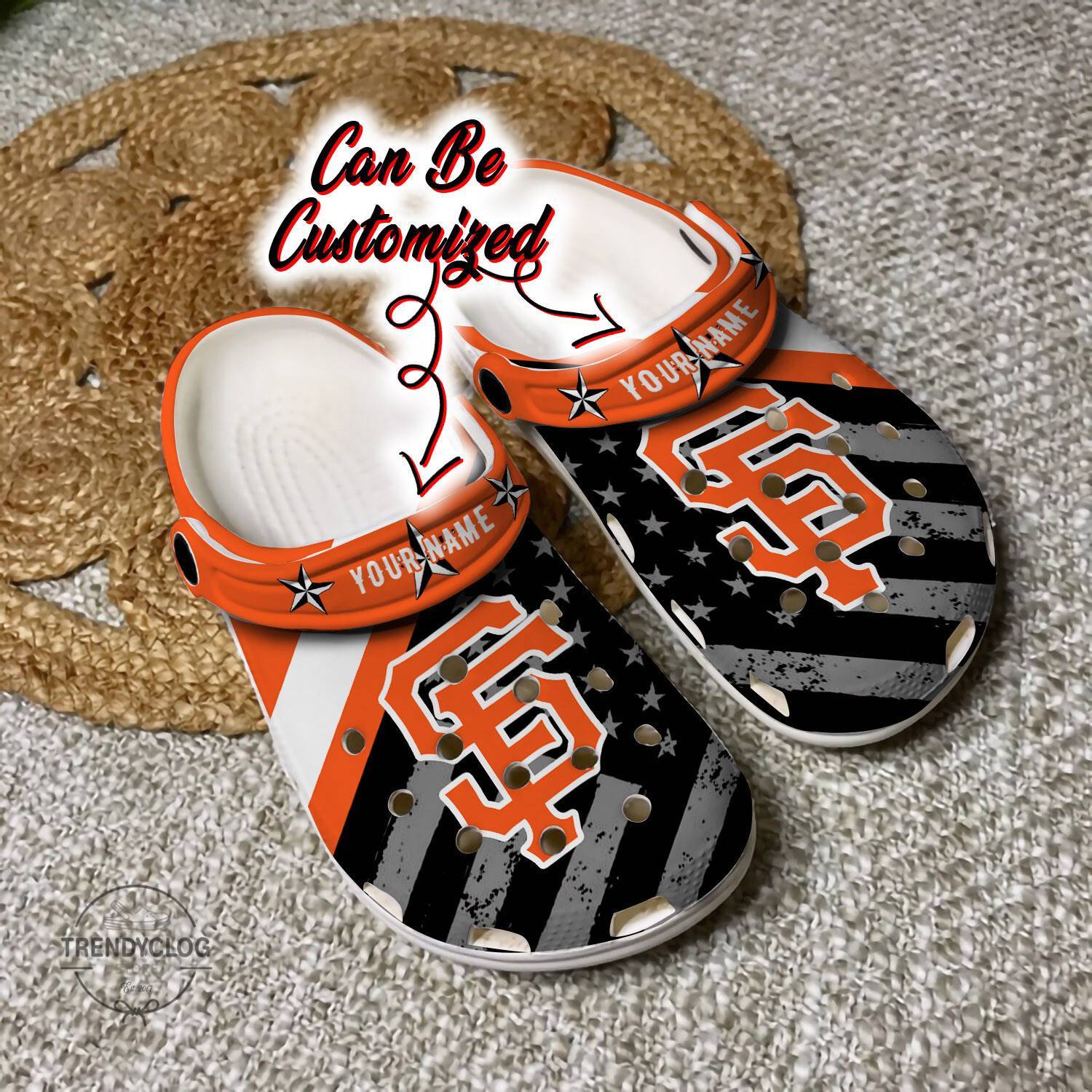 Baseball Crocss Personalized SF Giants American Flag Clog Shoes