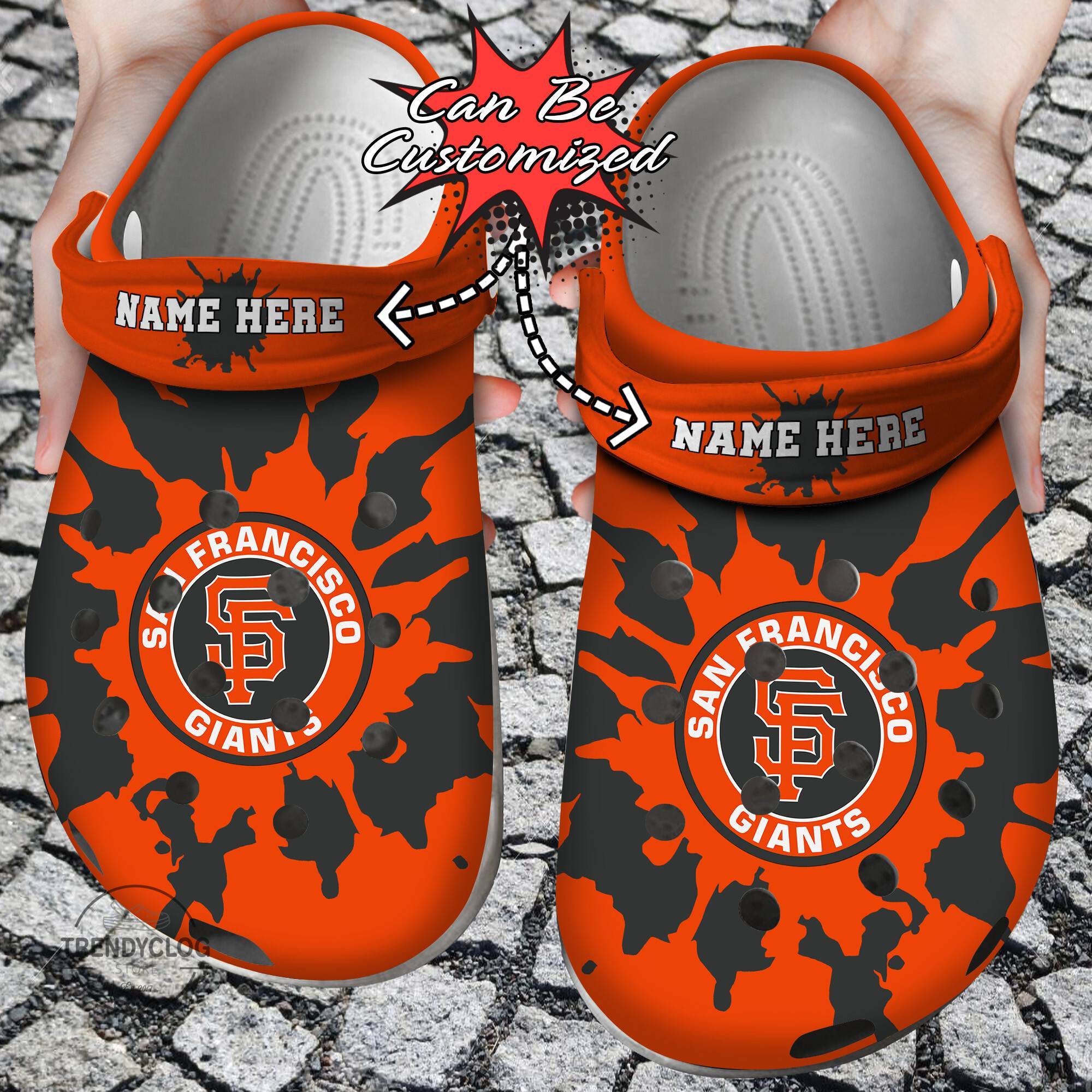 Baseball Crocss Personalized SF Giants Color Splash Clog Shoes