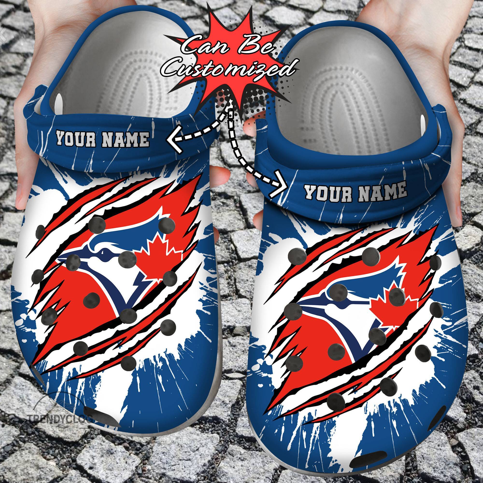 Baseball Crocss Personalized TBlue Jays Ripped Claw Clog Shoes