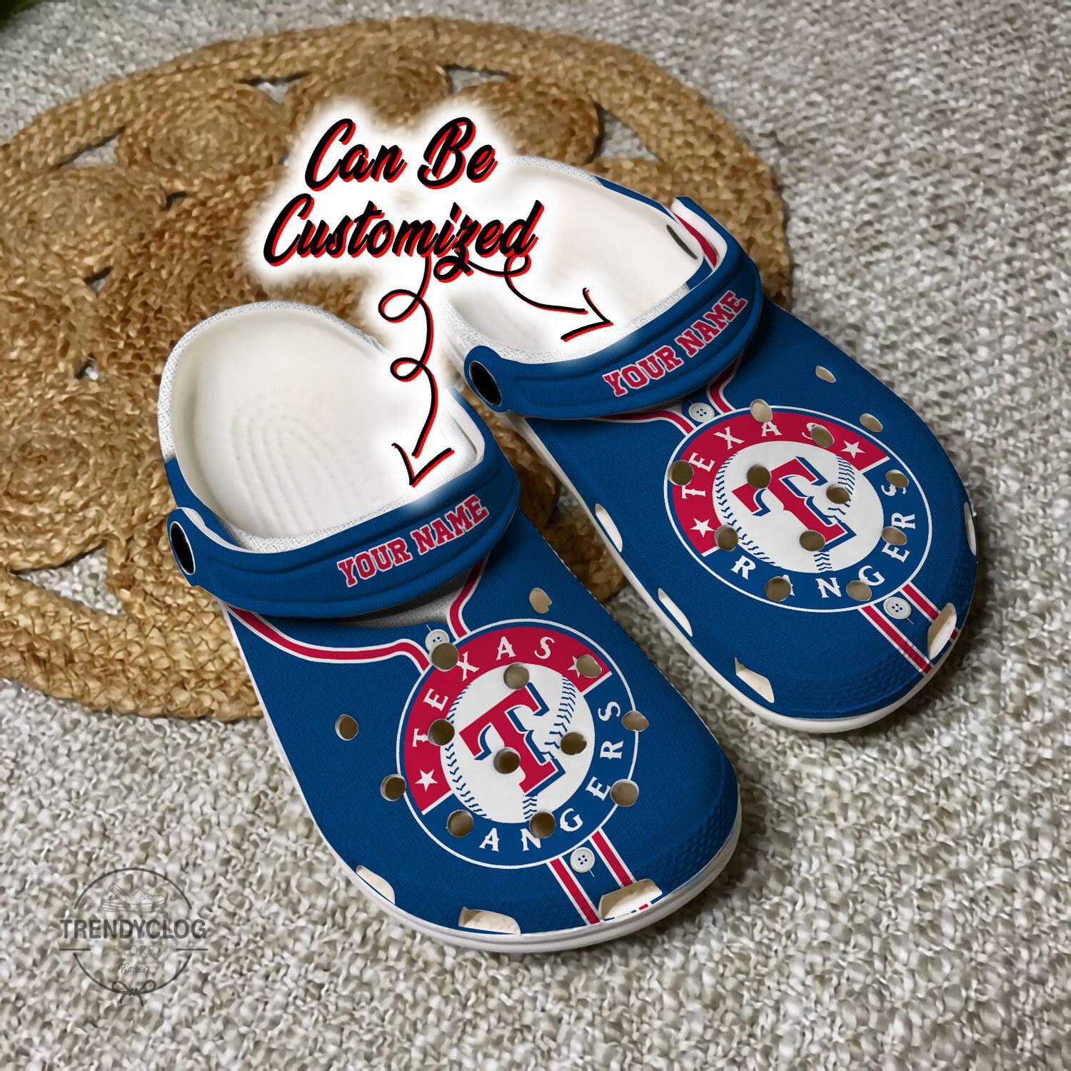 Baseball Crocss Personalized TRangers Baseball Jersey Style Clog Shoes