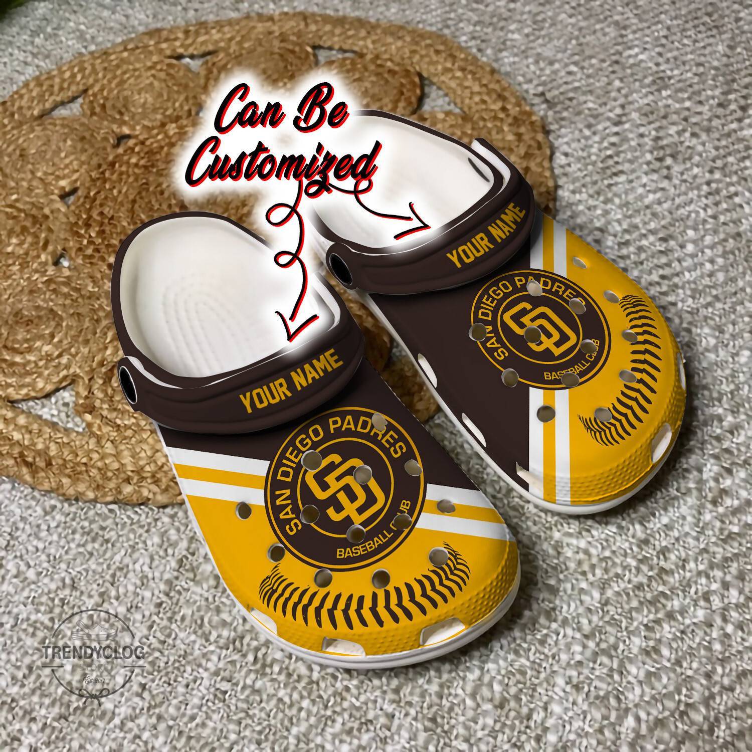 Baseball Crocss SD Padres Personalized Baseball Logo Team Clog Shoes