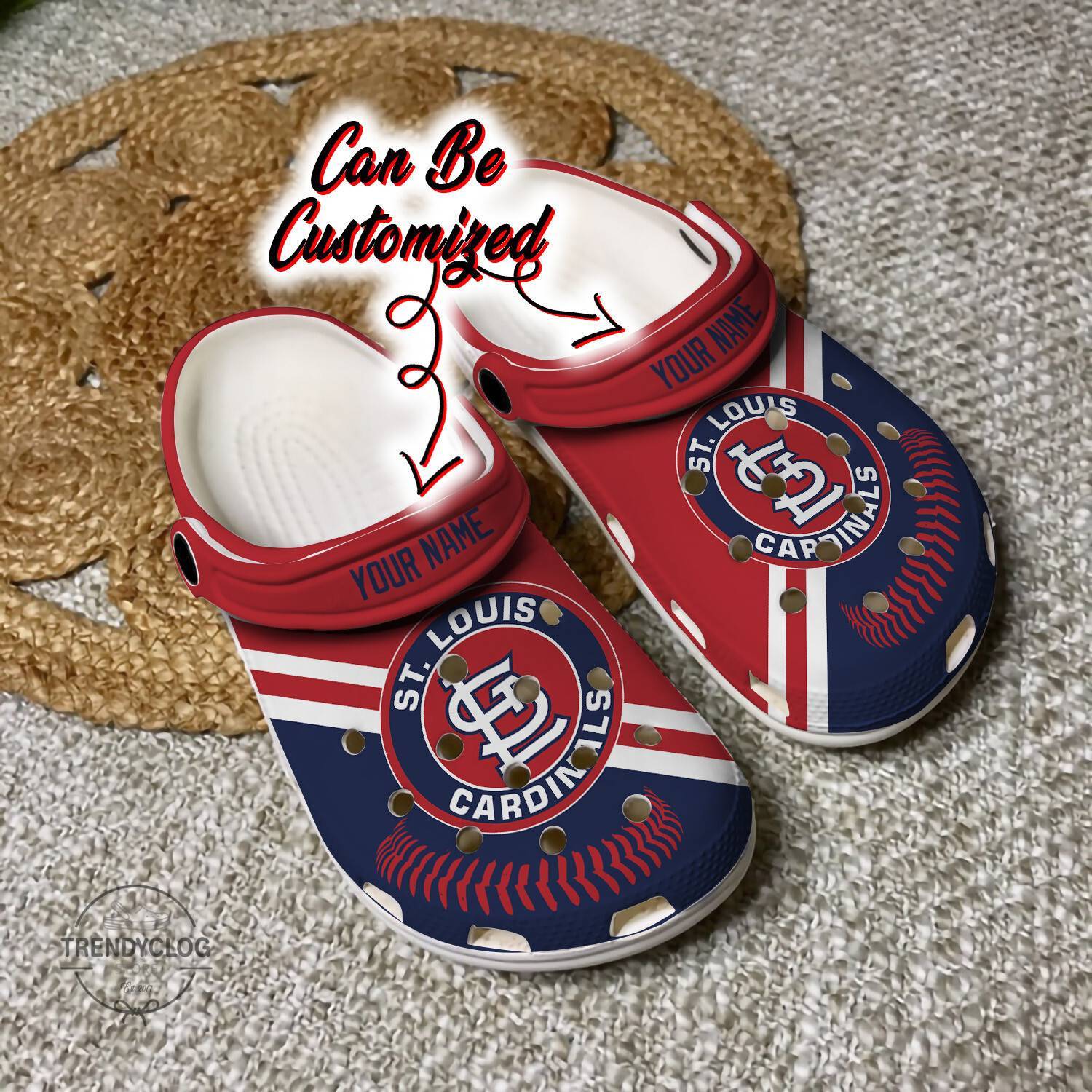 Baseball Crocss StL Cardinals Personalized Baseball Logo Team Clog Shoes