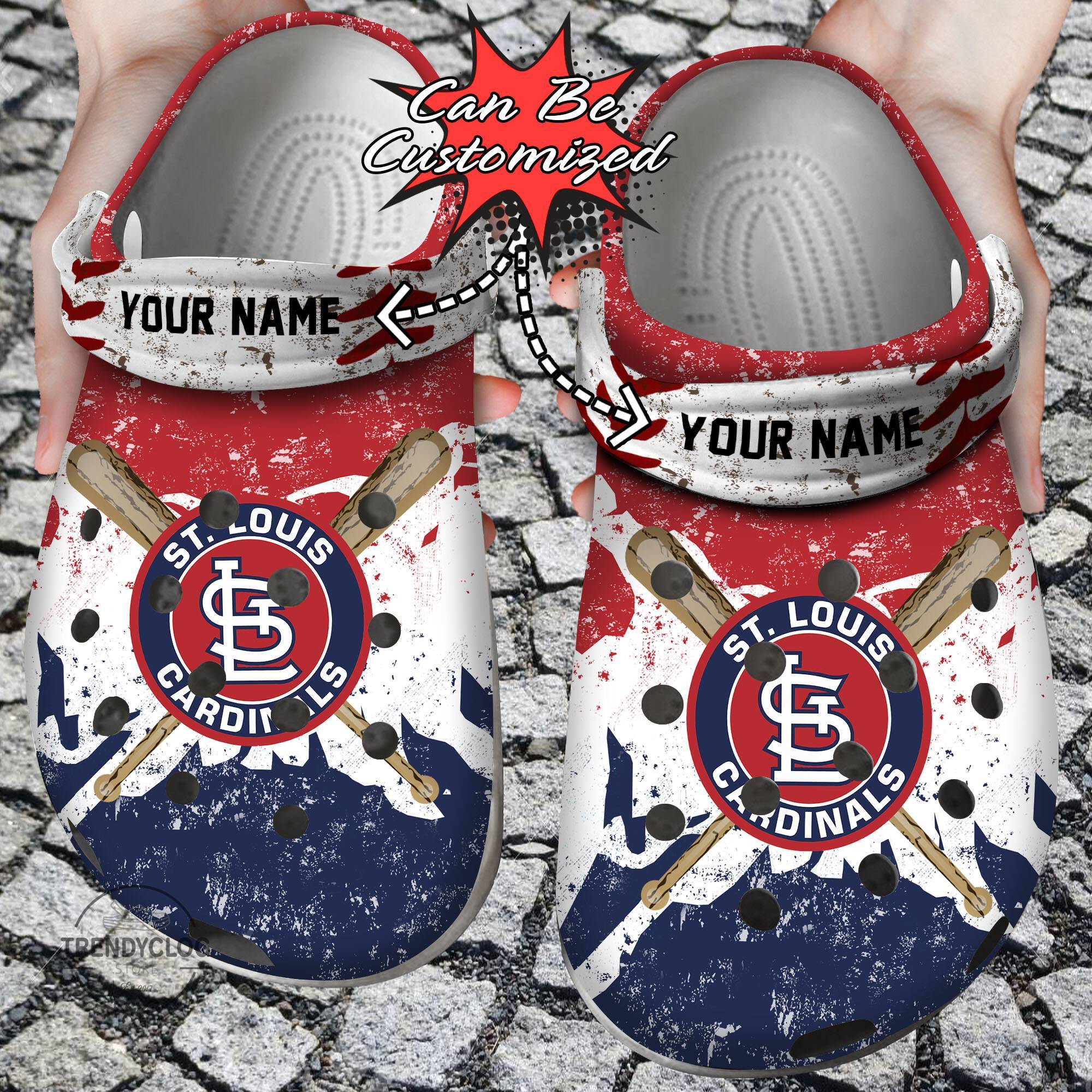 Baseball Crocss StL Cardinals Personalized Watercolor New Clog Shoes