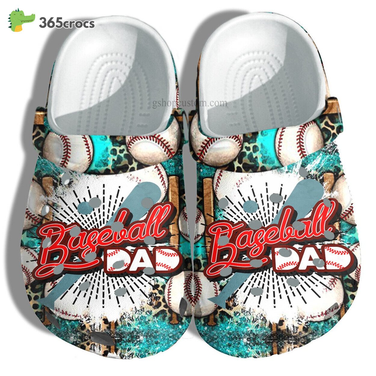 Baseball Dad Croc Shoes Gift Grandpa Father’s Day Baseball Men Vintage Shoes Customize