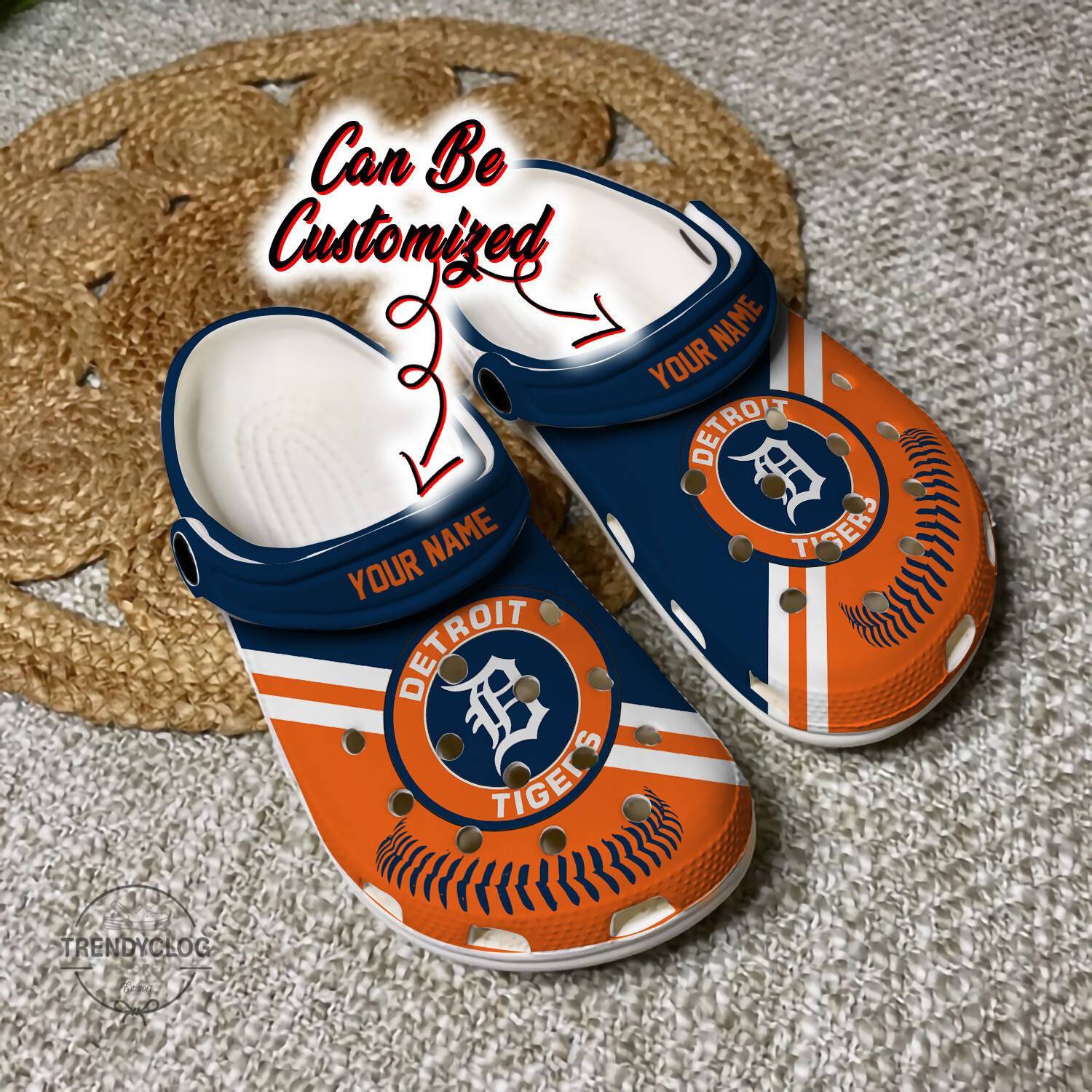 Baseball DTigers Personalized Baseball Logo Team Clog Crocss Shoes