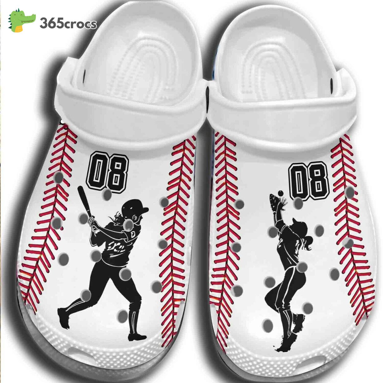 Baseball Girl Batter Player Outdoor Shoes Clogs Custom Number Birthday Gifts For Daughter