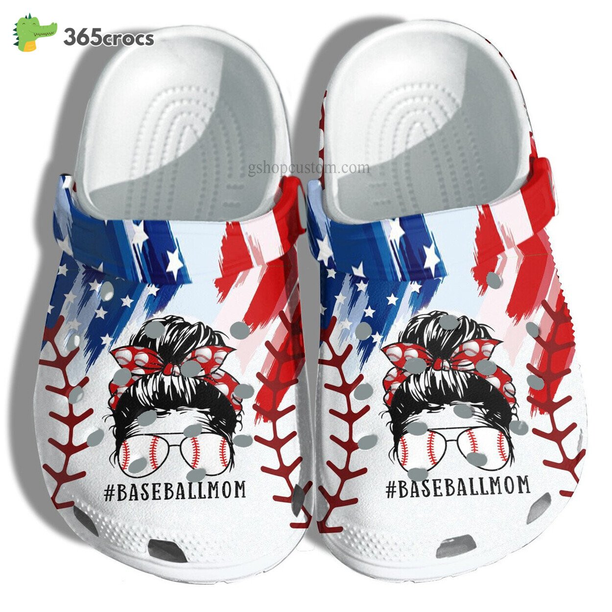 Baseball Mom 4th July Clog Footwear Cool Glasses Grandmother’s Day Tribute