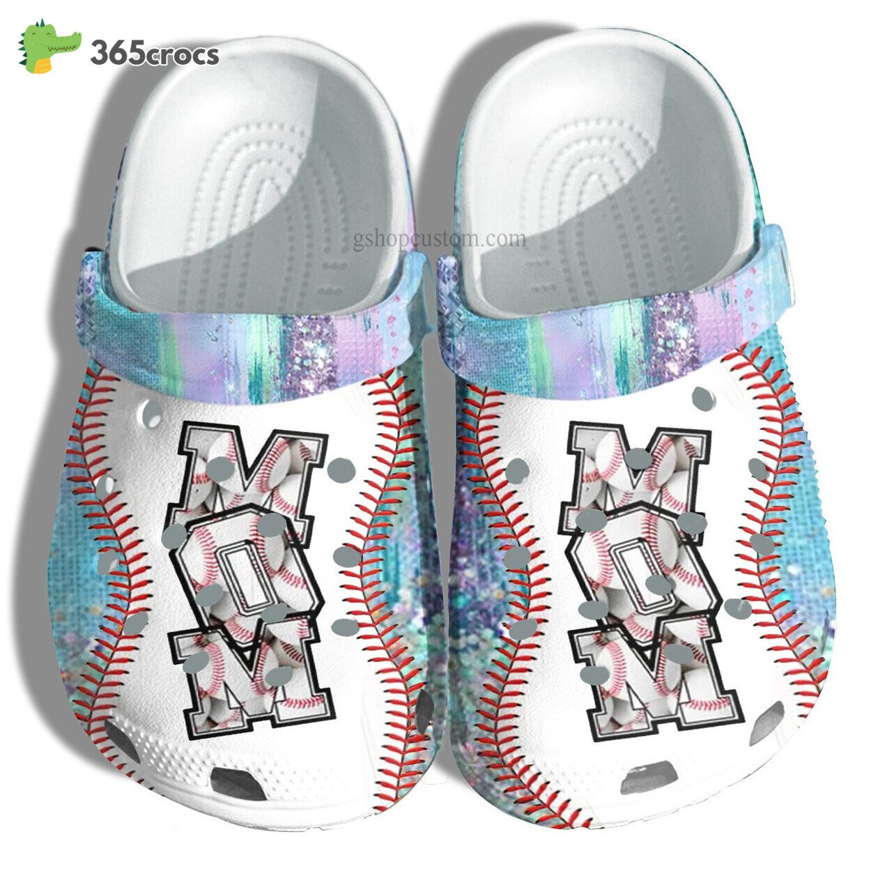 Baseball Mom Hippie Twinkle Croc Shoes Gift Mama Baseball Line Shoes Gift Mother Day