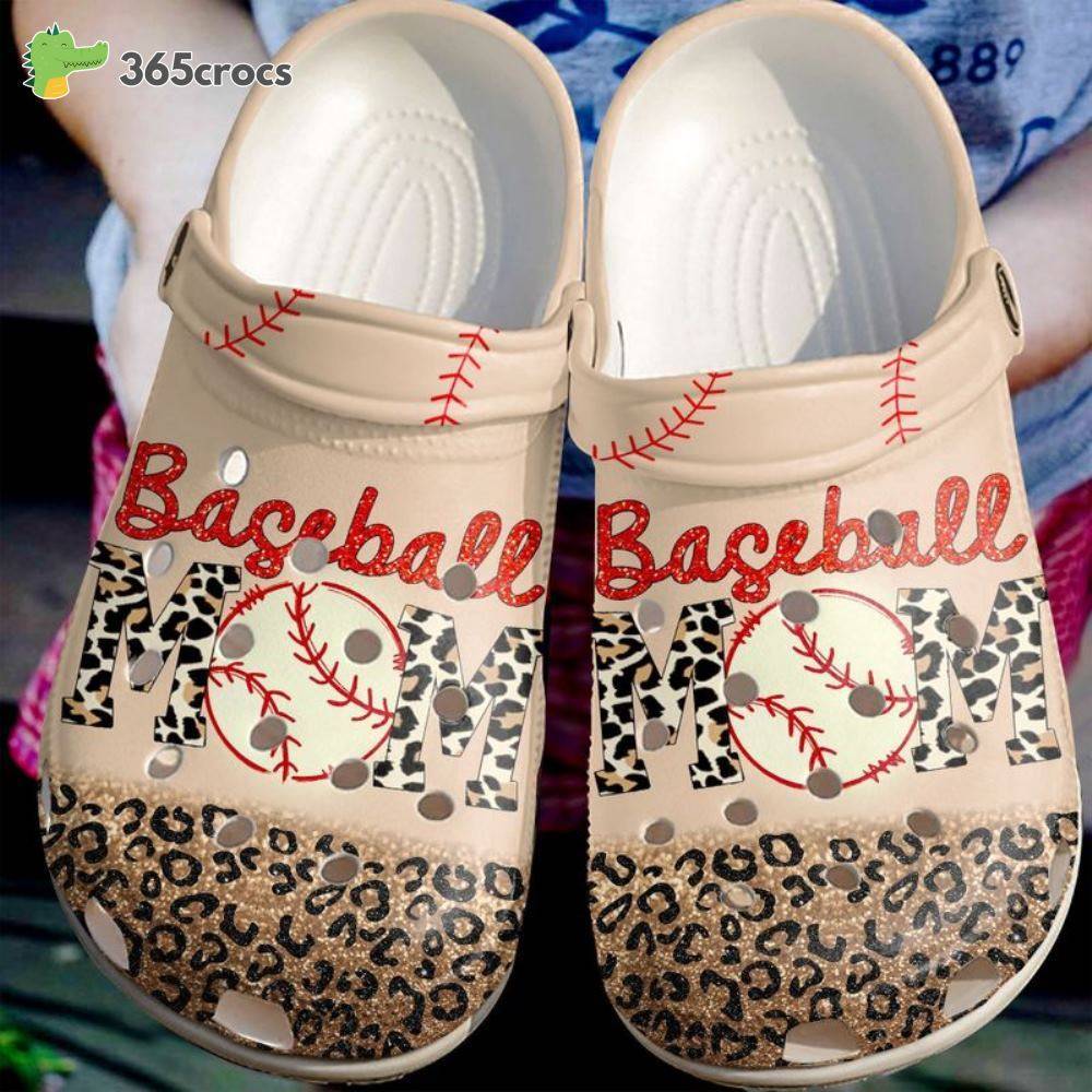 Baseball Mom Leopard Baseball Mother Lovers Mother’s Day Crocss Clog Shoes