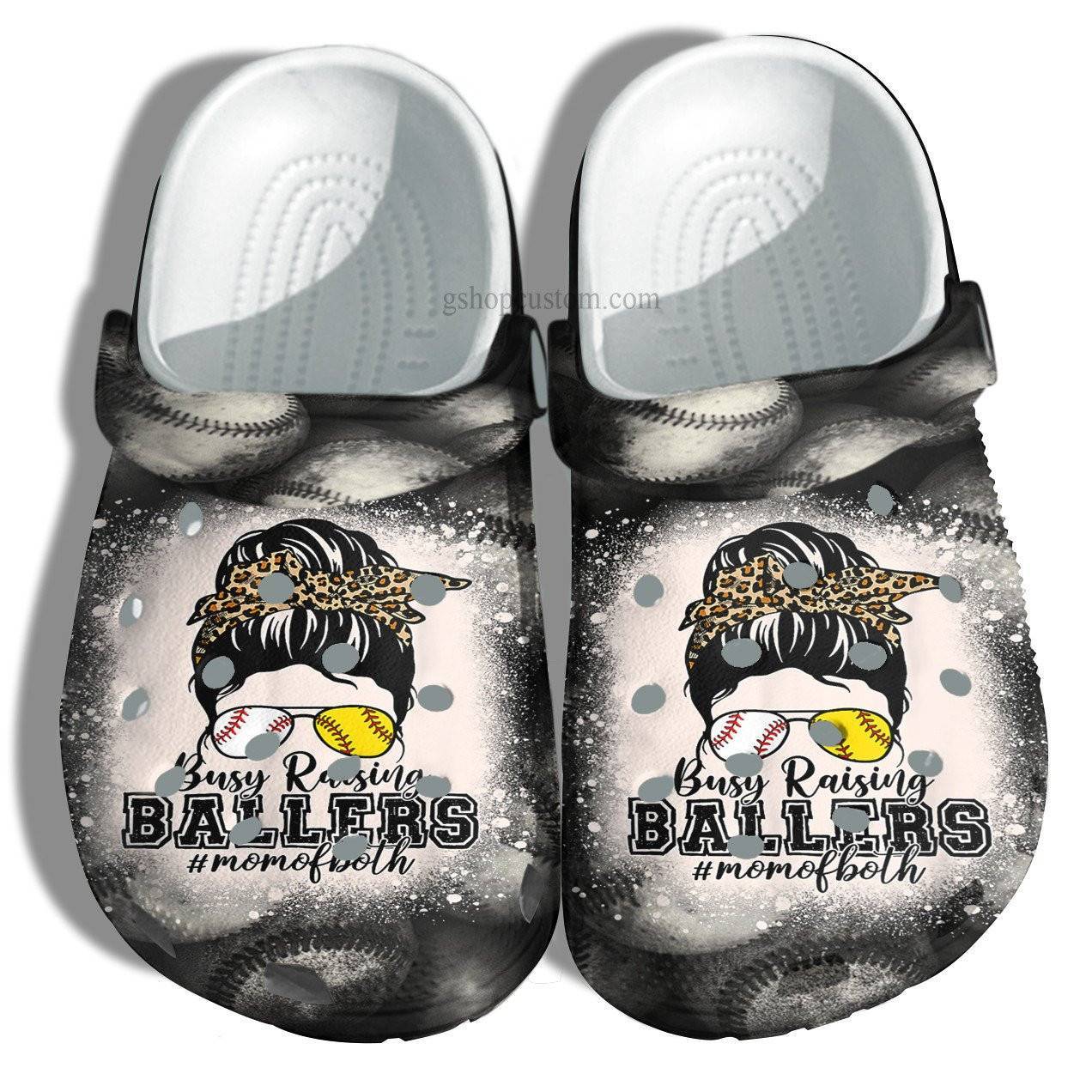 Baseball Mom Of Both Crocss Shoes For Mother Day – Baseball Mom Busy Raising Ballers Crocss Shoes Croc Clogs