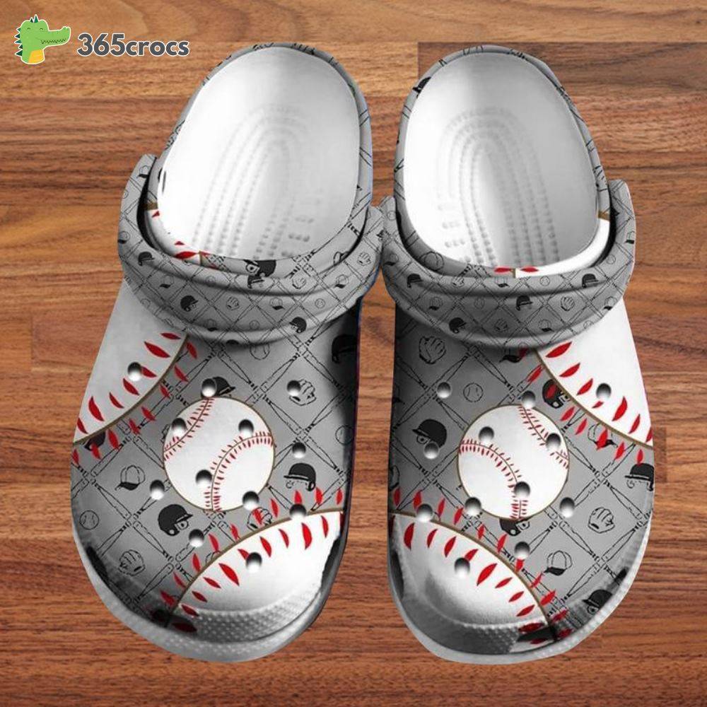 Baseball Patterns Baseball Equipment And Toolsgift For Baseball Lovers Crocss Clog Shoes