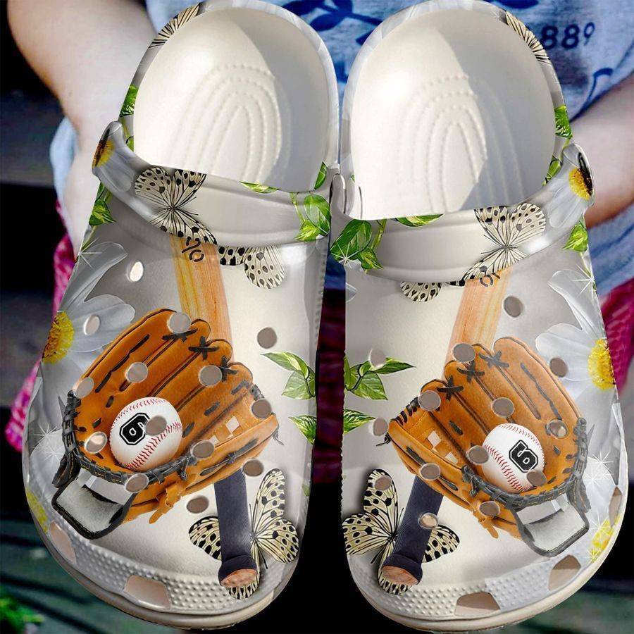 Baseball Personalized And Daisy Classic Clogs Crocss Shoes