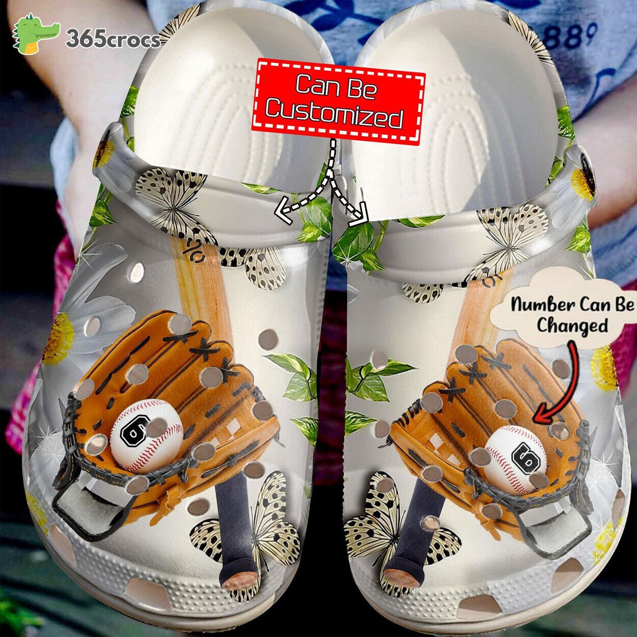 Baseball Personalized And Daisy clog Shoes Baseball