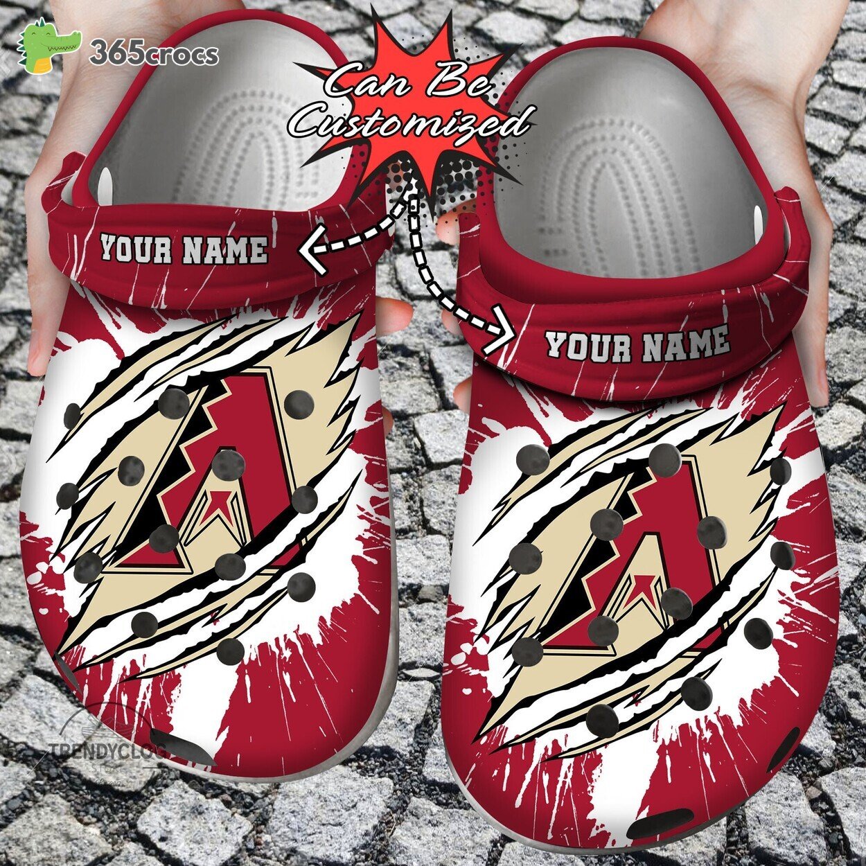 Baseball Personalized Arizona Diamondbacks Ripped Claw Clog Shoes