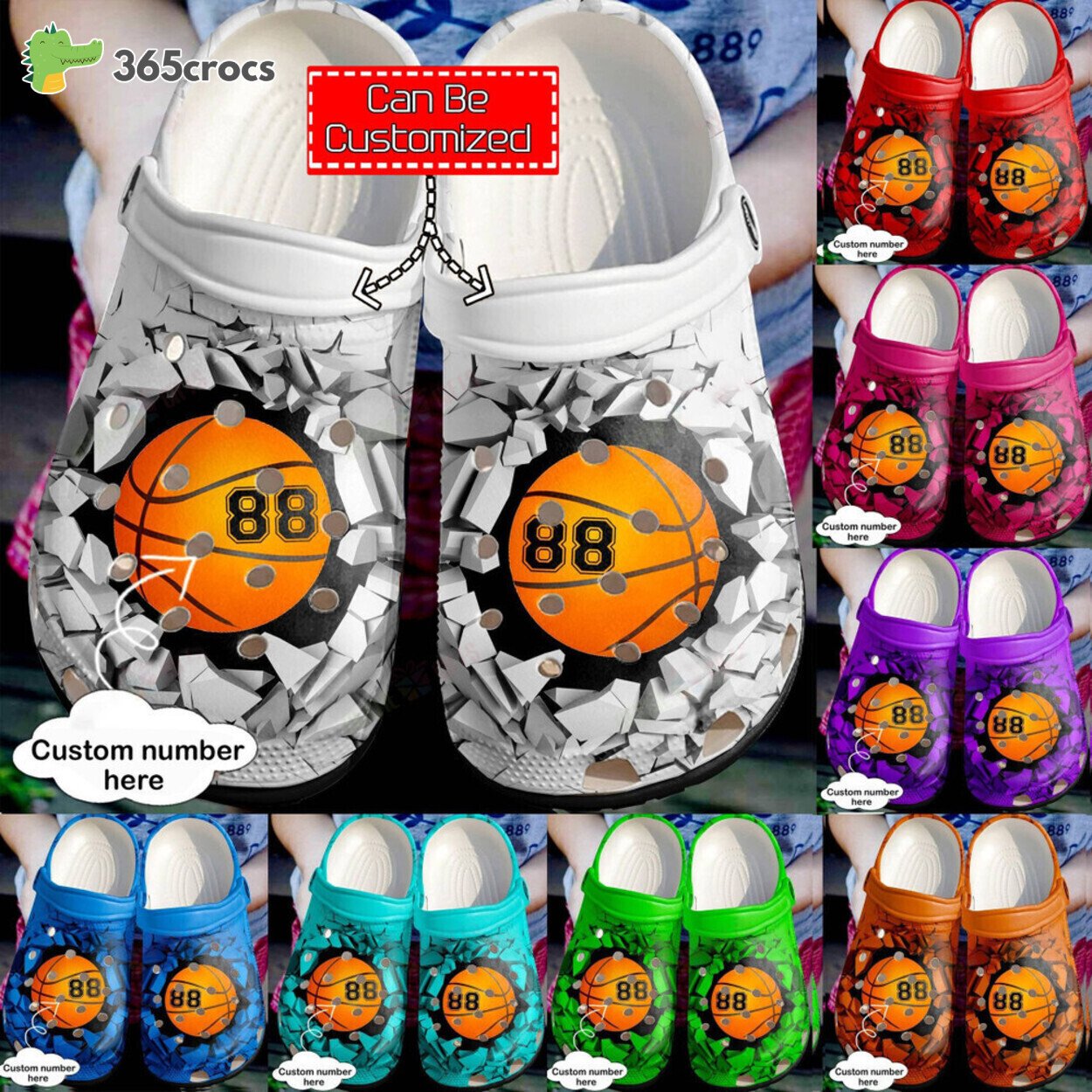 Baseball Personalized Broken Wall Clog Shoes