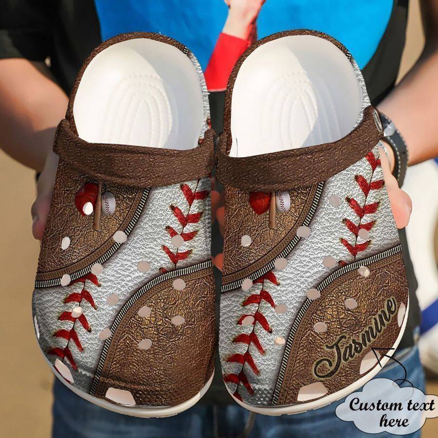 Baseball Personalized Leather Classic Clogs Crocss Shoes