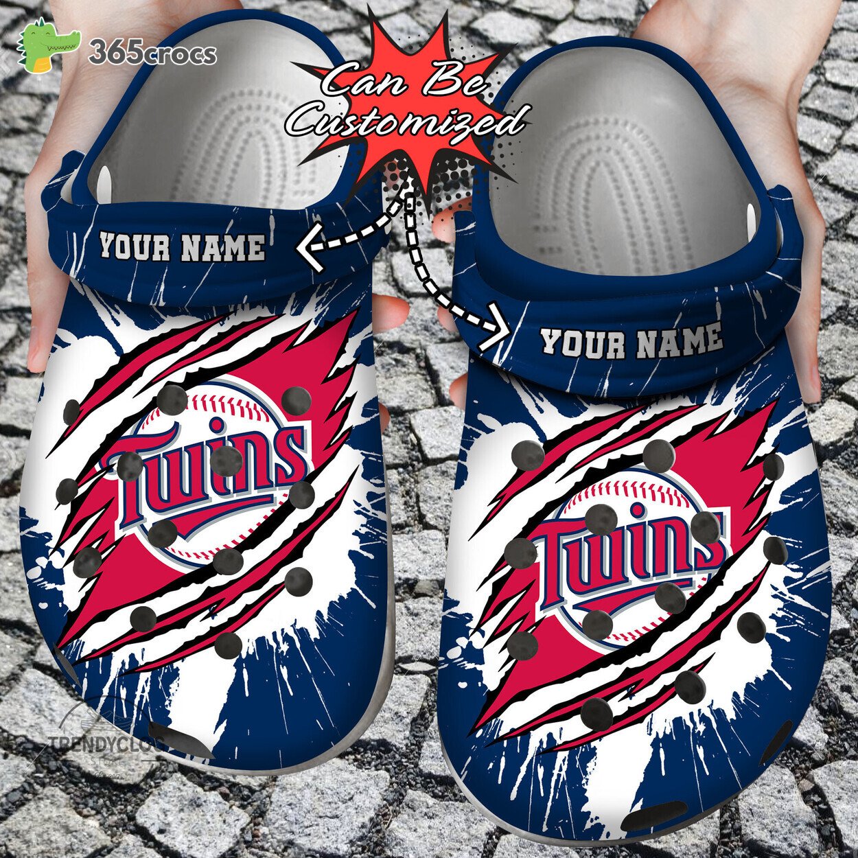 Baseball Personalized Minnesota Twins Ripped Claw Clog Shoes