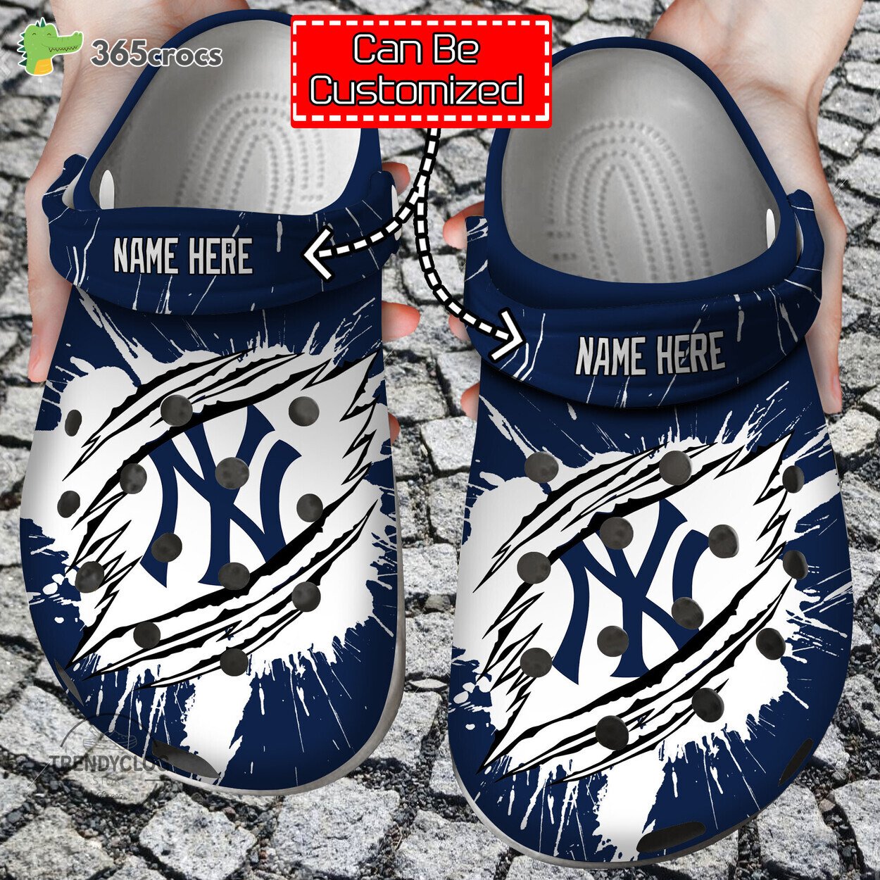 Baseball Personalized New York Yankees Ripped Claw Clog Shoes