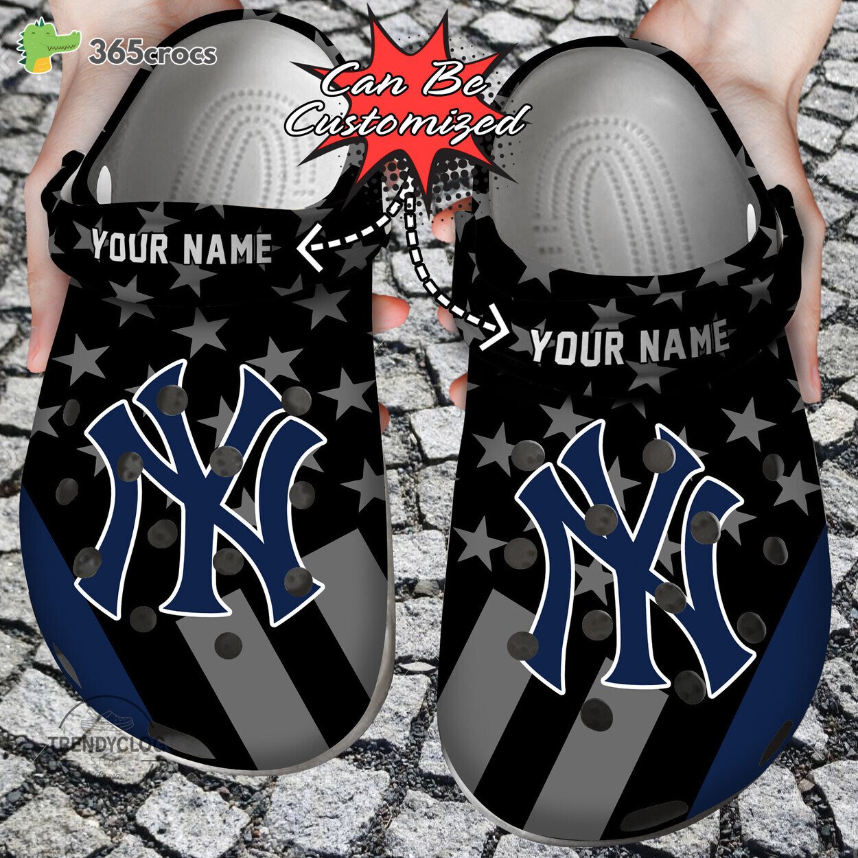 Baseball Personalized New York Yankees Star Flag Clog Shoes