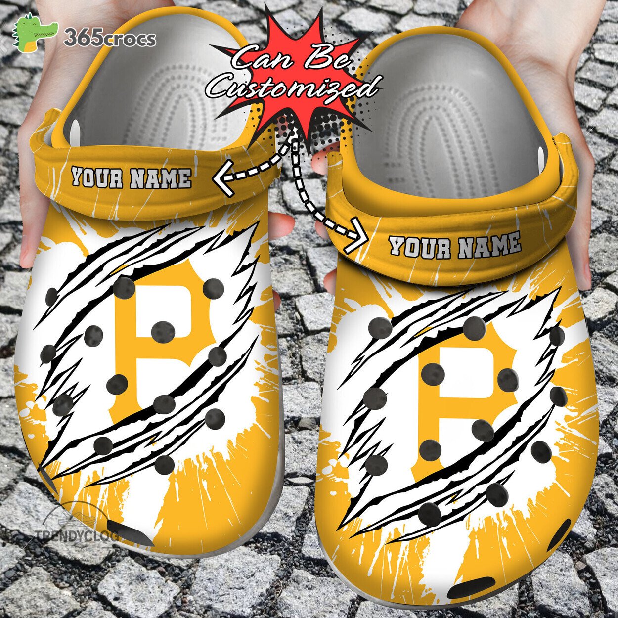 Baseball Personalized Pittsburgh Pirates Ripped Claw Clog Shoes