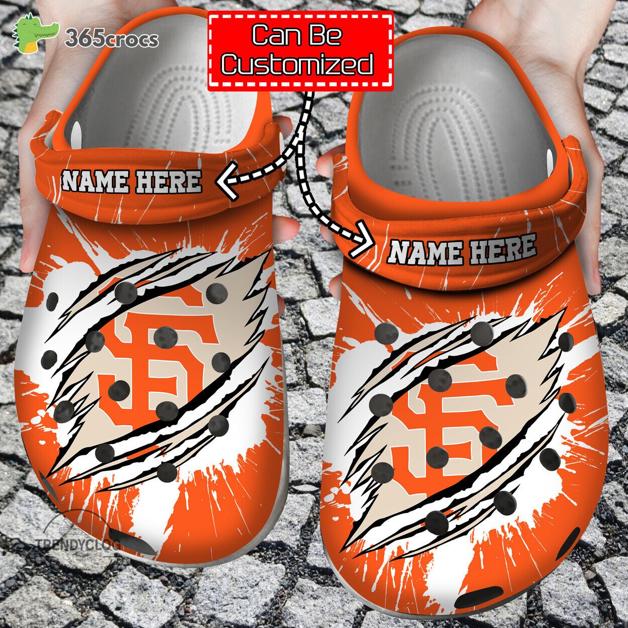 Baseball Personalized San Francisco Giants Ripped Claw Clog Shoes