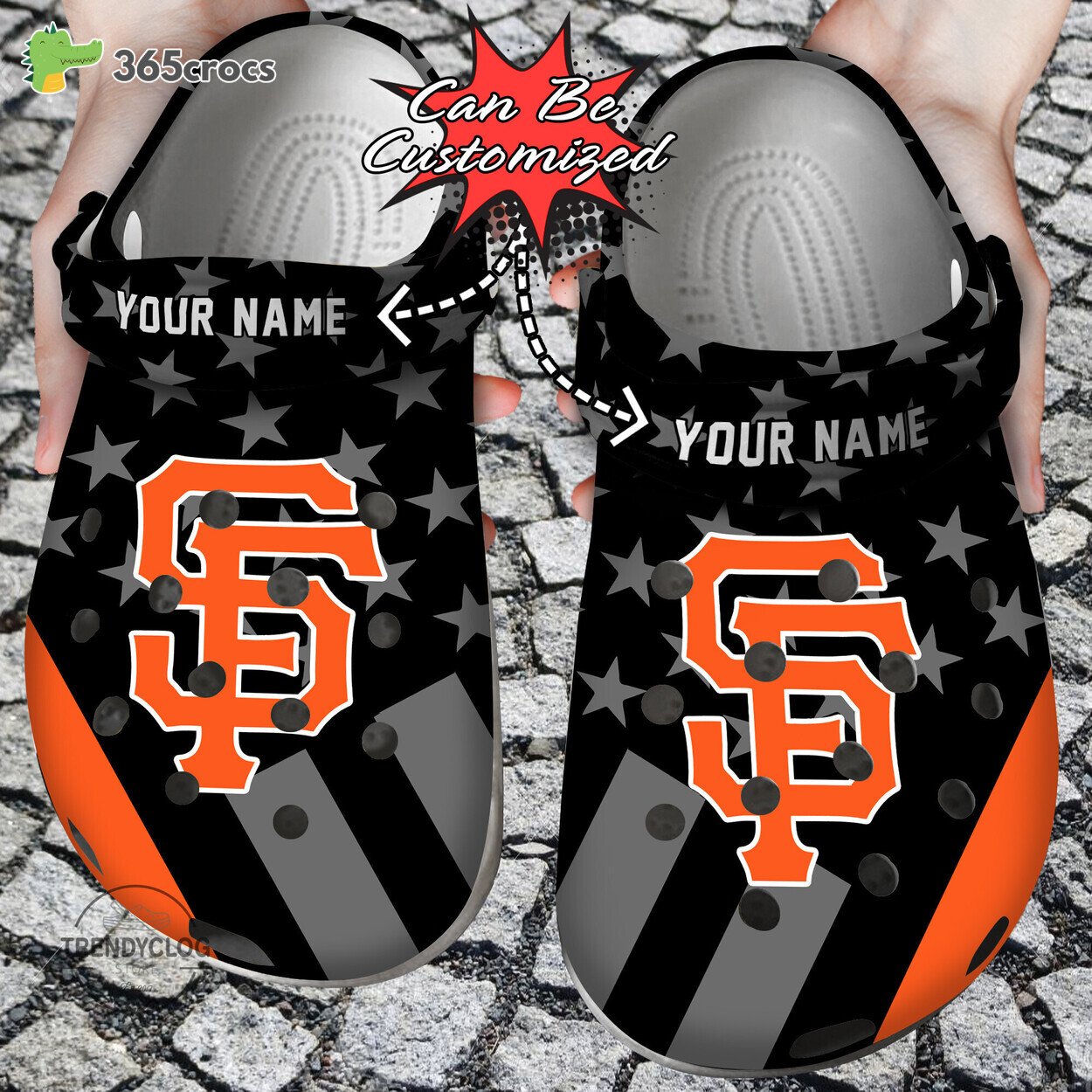 Baseball Personalized San Francisco Giants Star Flag Clog Shoes