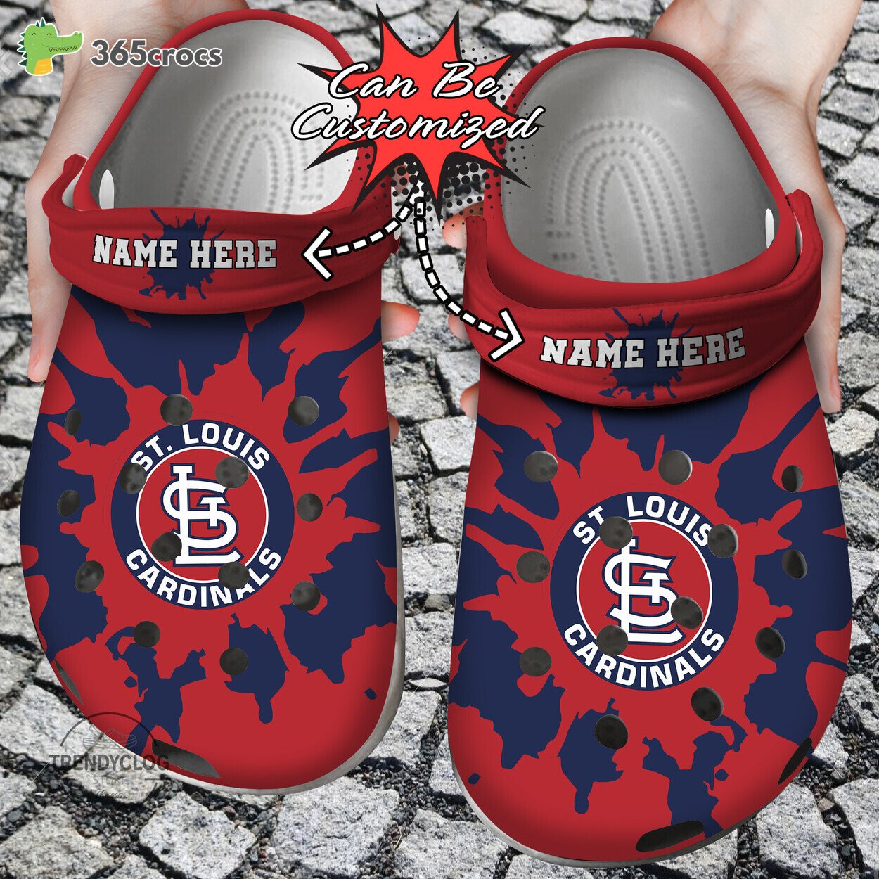 Baseball Personalized St. Louis Cardinals Color Splash Clog Shoes