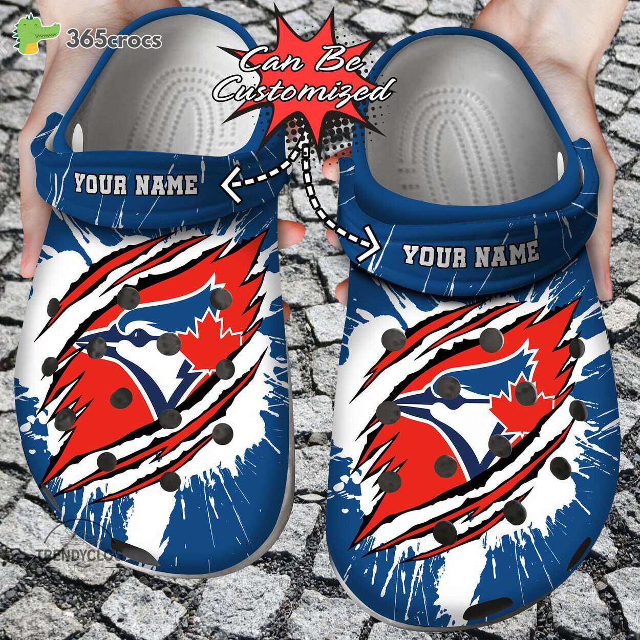 Baseball Personalized Toronto Blue Jays Ripped Claw Clog Shoes