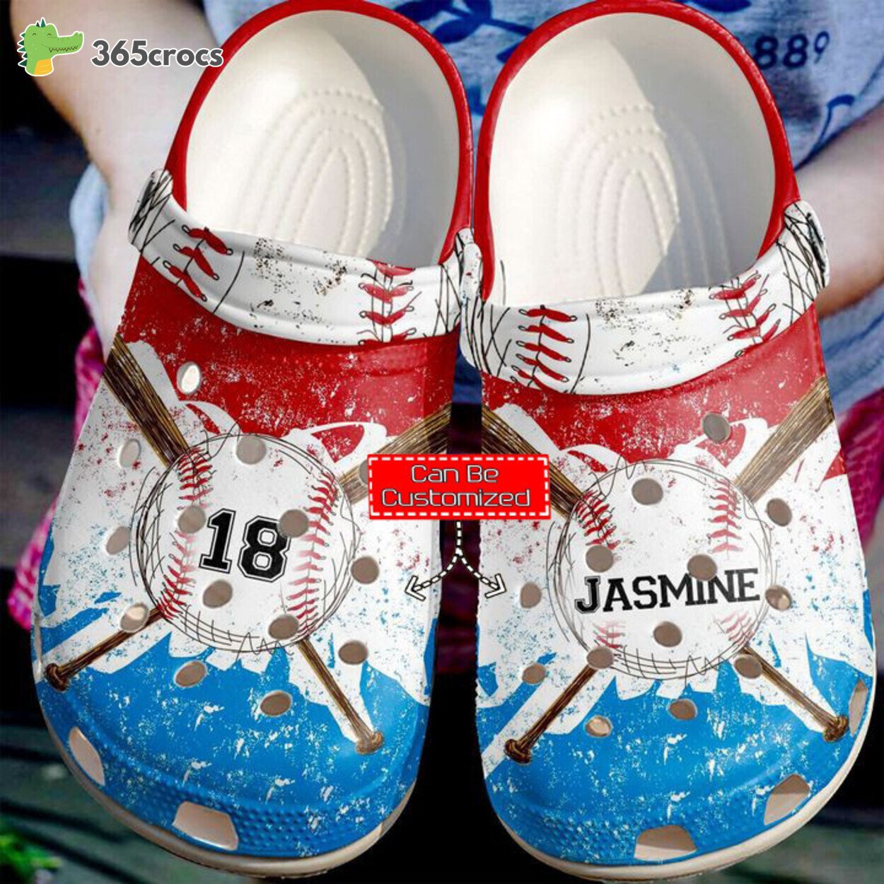 Baseball Personalized Watercolor Clog Shoes