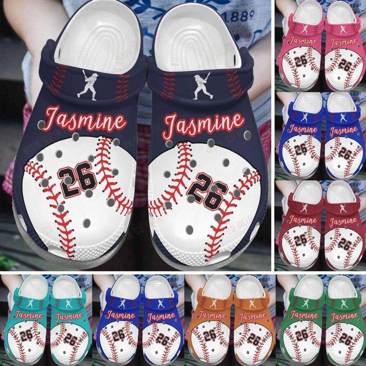 Baseball Personalized White Sole Love Baseball Crocss Classic Clogs Shoes