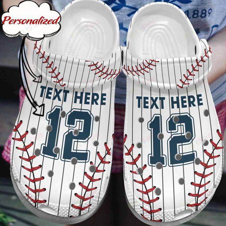 Baseball Personalized White Sole Uniform Crocss Classic Clogs Shoes