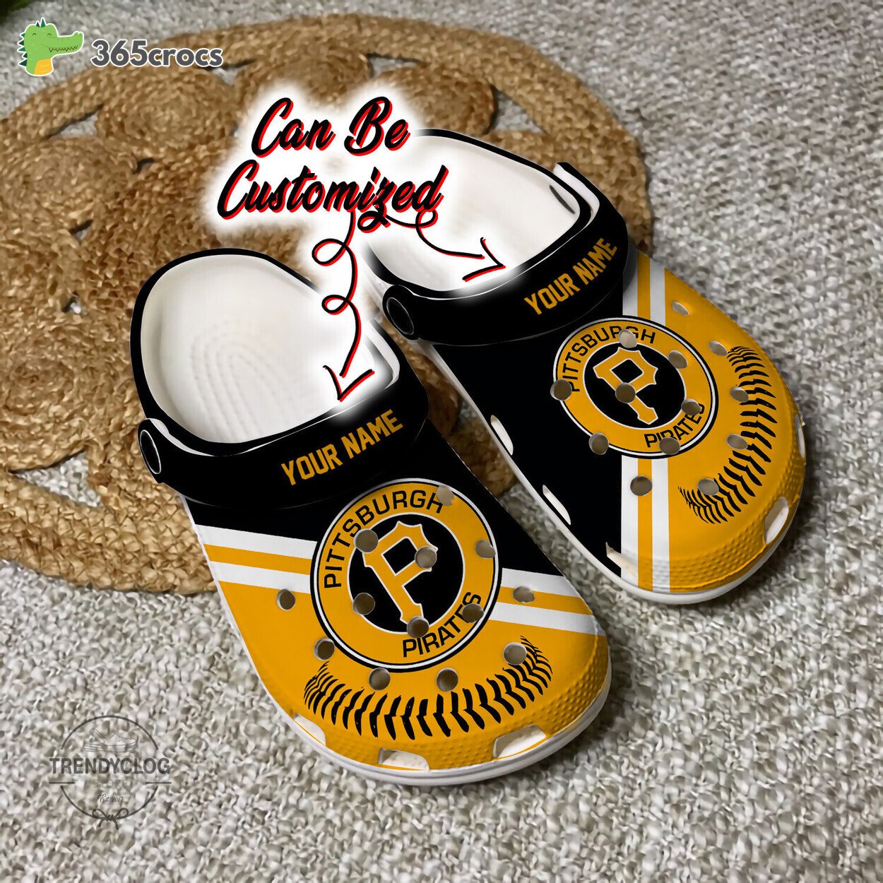 Baseball Pittsburgh Pirates Personalized Baseball Logo Team Clog Shoes