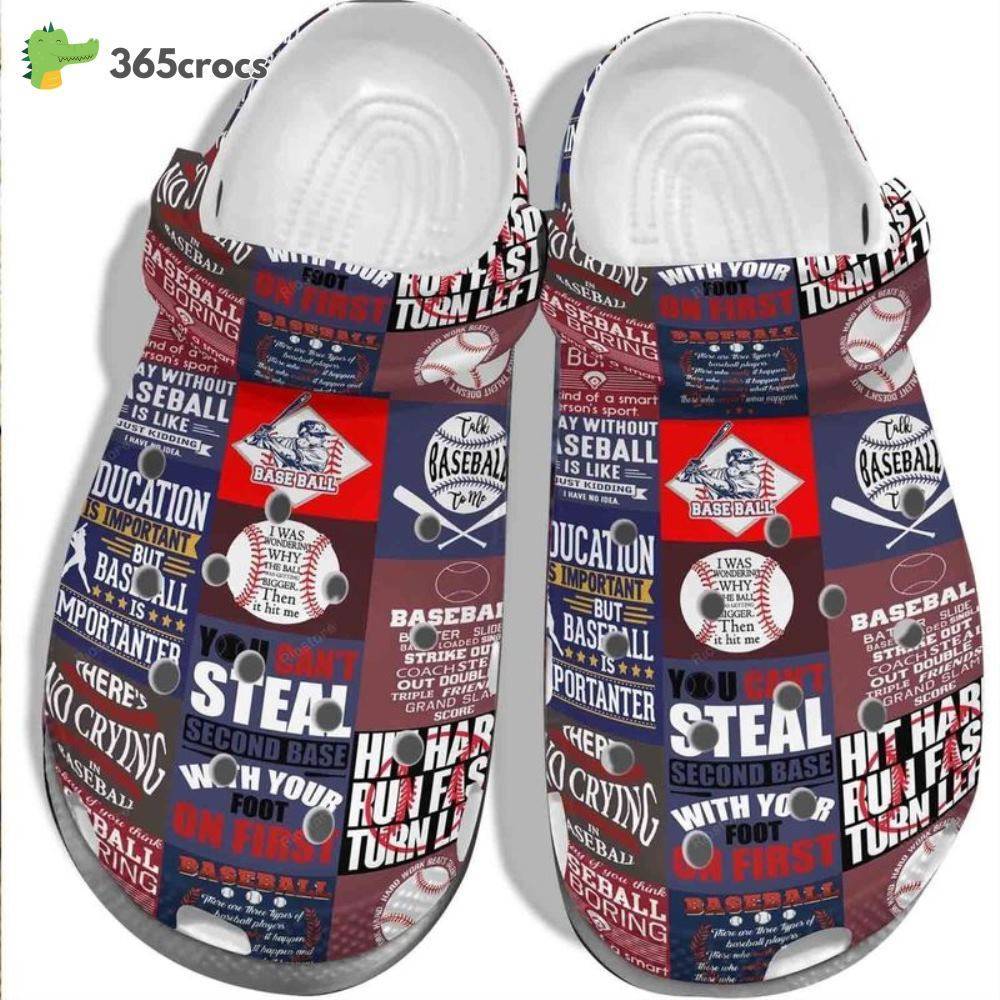 Baseball Stickers Motivation You Can’t Steal Second With Your Foot First Crocss Clog Shoes