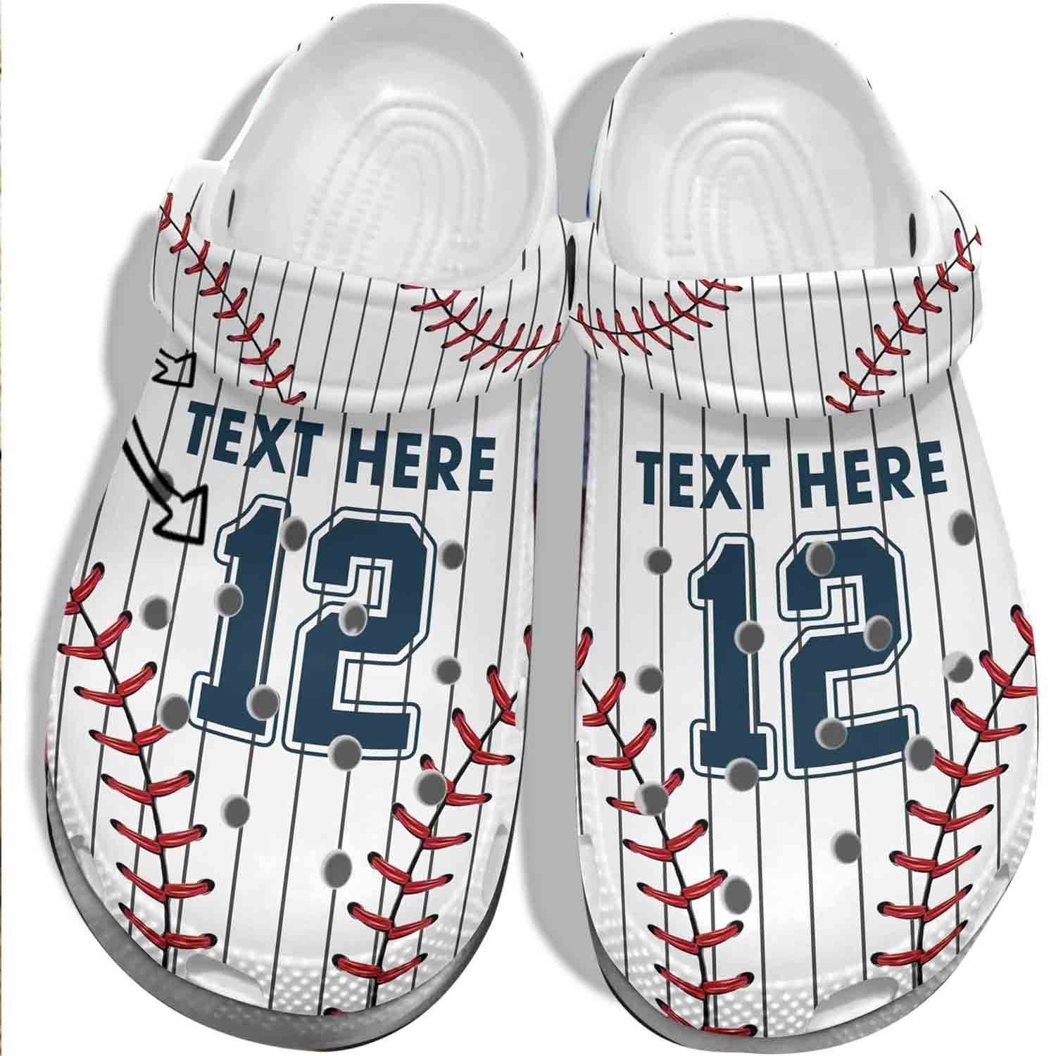 Baseball Uniform Player Classic Clogs Shoes Shoes Clogs For Batter, Funny Baseball Personalized Shoes Birthday Gifts Son Daughter