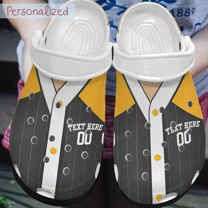 Baseball White Sole Personalized My Baller Crocss Classic Clogs Shoes