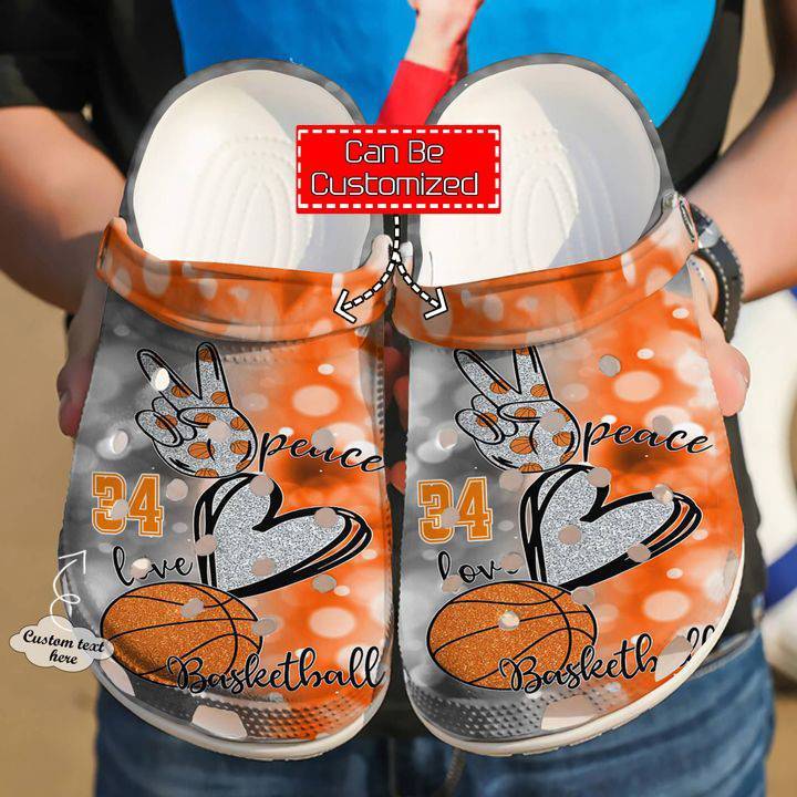 Basketball – Basketball Personalized Peace Love Clog Crocss Shoes For Men And Women