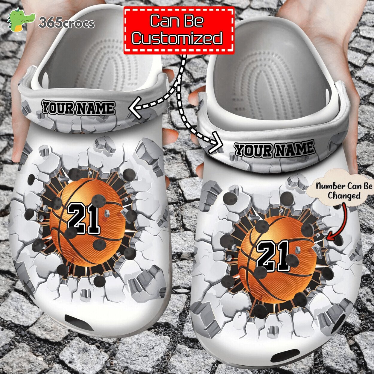 Basketball Crack Custom Name Number clog Shoes Basketball