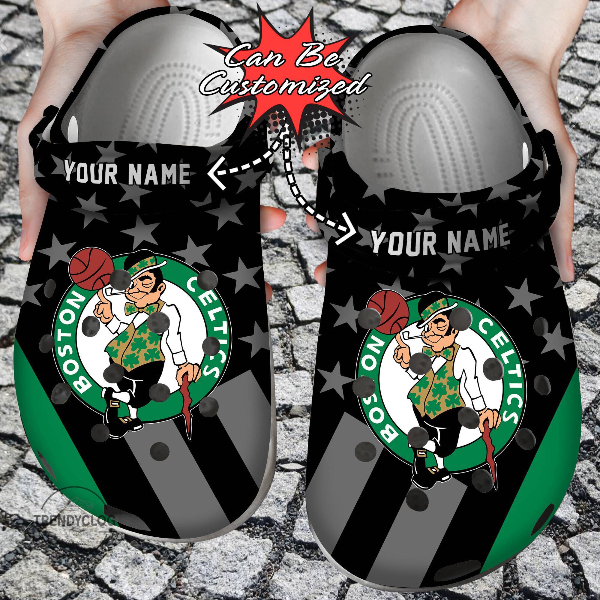 Basketball Crocss Personalized BCeltics Star Flag Clog Shoes