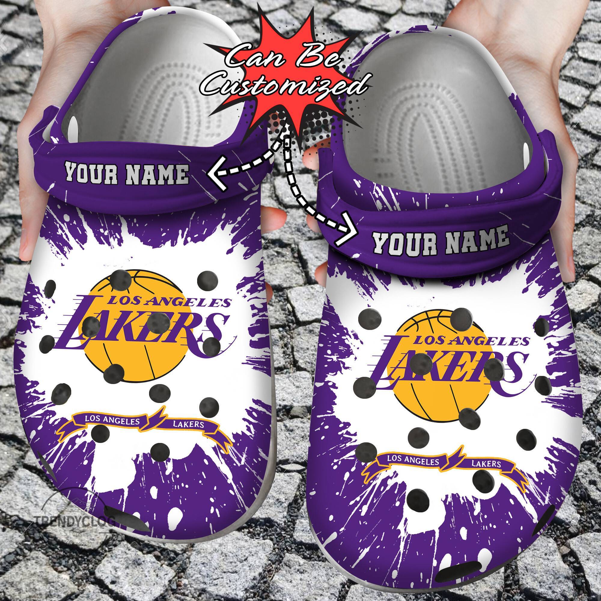 Basketball Crocss Personalized Los Angeles Lakers Team Clog Shoes