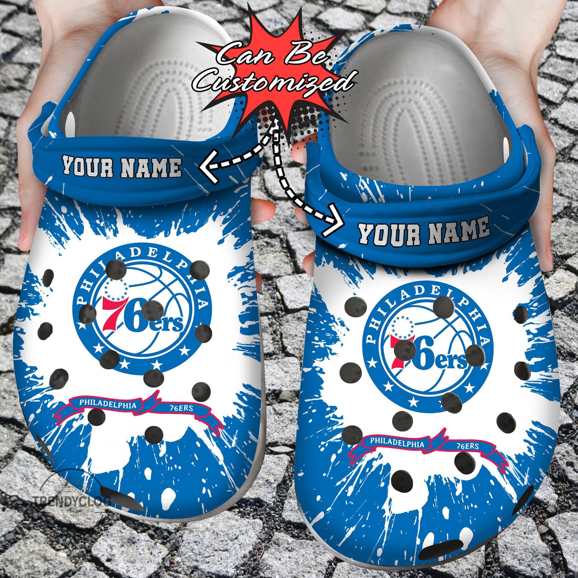 Basketball Crocss Personalized P76ers Team Clog Shoes