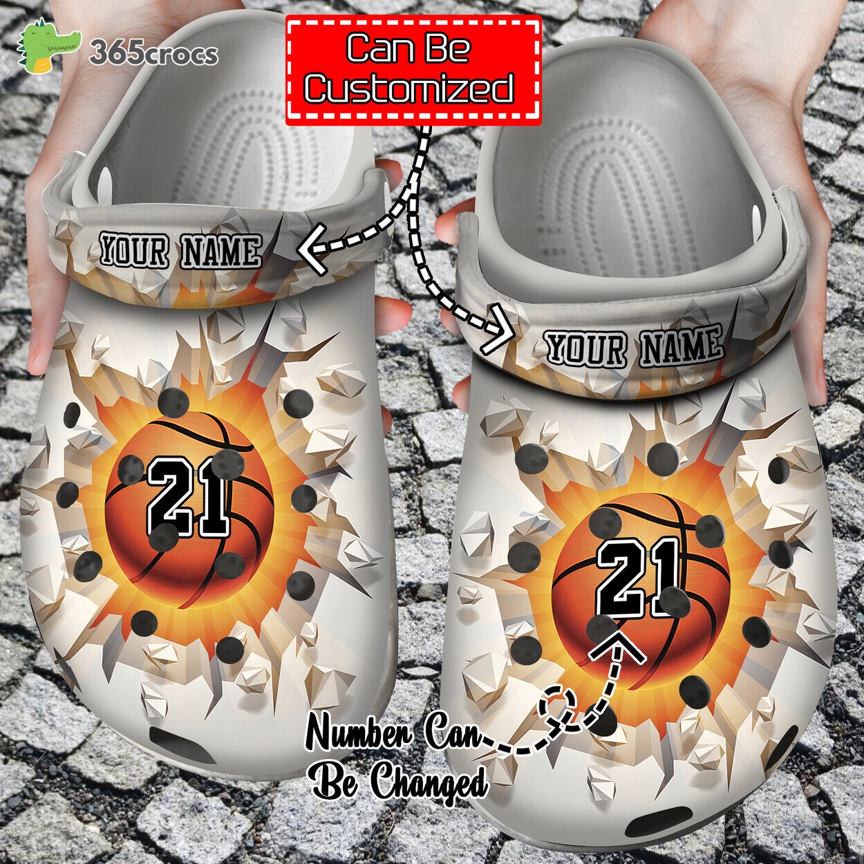 Basketball Custom Name Number Lover Clog Shoes