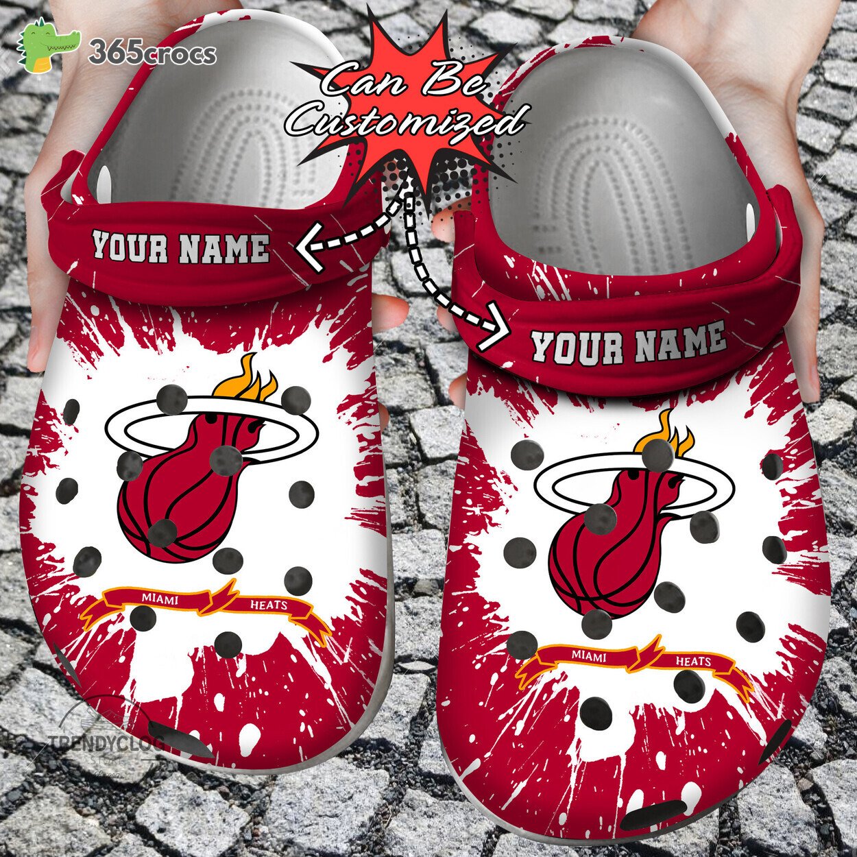 Basketball Miami Heat Team Spirit Personalized Athletic Clog Footwear